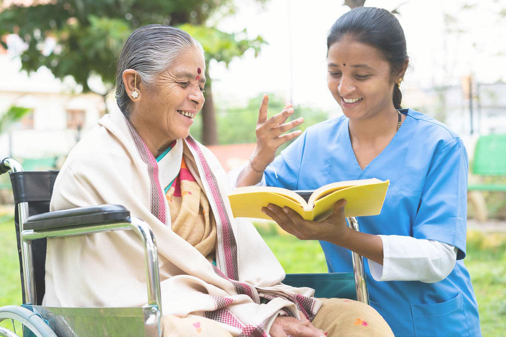 Medical worker and patient